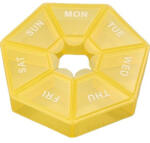 Flippy Cutie separator medicamente cu zilele saptamanii, Flippy, Plastic, 7 compartimente, Galben (teo-124646)