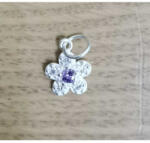 Flippy Pandantiv din Argint 925, Jolie Silver, pentru Dama, Model Floare Cu Pietre de Zirconiu Cubic, 1 x 1 cm, 0.9 g, Argintiu Mov (teo-125540)