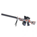 Flippy Mitraliera de jucarie electrica Flippy cu bile de hidrogen de gel, gun bluster, tragere in rafala, varsta peste 6 anil, ochelari de protectie, 5000 de bile incluse, cablu de incarcare, 22.5x81.5 cm, S