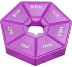 Flippy Cutie separator medicamente cu zilele saptamanii, Flippy, Plastic, 7 compartimente, Mov (teo-124645)