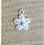 Flippy Pandantiv din Argint 925, Jolie Silver, pentru Dama, Model Floare Cu Pietre de Zirconiu Cubic, 1 x 1 cm, 0.9 g, Argintiu Roz (teo-125541)