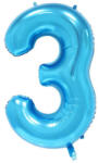 Flippy Balon din Folie Flippy, Cifra 3, 81 cm, Pentru Aer sau Heliu, Albastru (teo-126193)