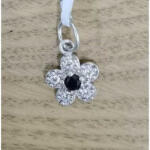 Flippy Pandantiv din Argint 925, Jolie Silver, pentru Dama, Model Floare Cu Pietre de Zirconiu Cubic, 1 x 1 cm, 0.9 g, Argintiu Negru (teo-125539)