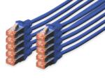ASSMANN 149964 CAT6 S-FTP Patch Cable 0, 25m Blue (10db), Hálózati kábelek