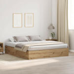 vidaXL Tárolós Ágykeret Artisan Tölgy 200x200 cm (VD3335364)