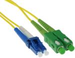 ACT 243957 LSZH Singlemode 9/125 OS2 fiber cable duplex with SC/APC and LC/UPC connectors 10m Yellow, Hálózati kábelek (RL8810)