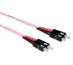 ACT 243930 LSZH Multimode 50/125 OM4 fiber cable duplex with SC connectors 10m Pink, Hálózati kábelek (RL3710)