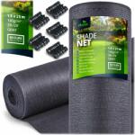 Plonos Árnyékolóháló 1.5x25m 140g/m2 + 50 klipsz szürke (454210)