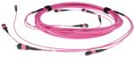 ACT 276200 Multimode 50/125 OM4(OM3) polarity A fiber trunk cable with 4 MTP/MPO female connectors each side 15m Violet, Hálózati kábelek (DC5404)