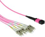 ACT 244301 Multimode 50/125 OM4 fanout cable 1 X MTP female - 4 X LC duplex 8 fibers 2m Pink, Hálózati kábelek (RL7842)
