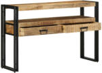vidaXL Fekete Asztalok 120x33x75 cm Tömör Mangófából és Fémből (VD4102739)