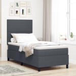vidaXL Box Spring Ágy Matraccal Sötét Szürkében 90x200 cm Kordbársony Szövet (VD3337540)