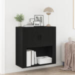 vidaXL Falipolc Fekete tölgy 80x33x80 cm Szerelt fa (VD862116)