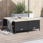 vidaXL 4 db fekete polyrattan kerti szék párnákkal (VD368362)