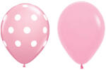Flippy Set 10 Baloane din Latex, Flippy, Model Party cu Buline si Simple, 30 cm, Roz, 2.8 g (teo-130908)