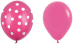 Flippy Set 10 Baloane din Latex, Flippy, Model Party cu Buline si Simple, 30 cm, Fucsia, 2.8 g (teo-130907)