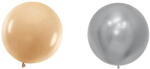 Flippy Set 2 Baloane din Latex, Flippy, Model Party Jumbo, 90 cm, Auriu Argintiu, 35 g (teo-130923)