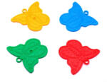 Flippy Set 4 Greutati pentru Baloanele cu Heliu, Flippy, 30 grame, Plastic, Forma Fluture, Multicolor (teo-131508)