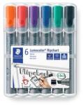 STAEDTLER Flipchart marker készlet, 2-5 mm, vágott, STAEDTLER "Lumocolor 356 B", 6 különböző szín (TS356BWP6) - jatekotthon
