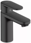 Hansgrohe Vernis Blend ComfortZone 100, Matt Fekete, Egykaros Mosdócsaptelep, Automata Szintetikus 1 1/4" Lefolyógarnitúrával