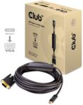 Club 3D 140338 USB Type-C to VGA Active Cable M/M 5m Black, Kábel