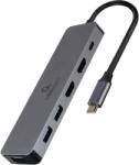 Gembird USB Type-C 3-in-1 multi-port adapter (Hub + HDMI + PD) szürke (A-CM-COMBO3-03)