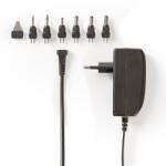 Nedis Adaptor de alimentare universal NEDIS ACPA003, reglabil 9V-24V, 1.8m, 24W, 6 capete de adaptare interschimbabile, negru (ACPA003)