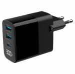 Gembird Încărcător rapid USB cu 3 porturi 30W negru TA-UC-PDQC30LCD-BK-02 (TA-UC-PDQC30LCD-BK-02)