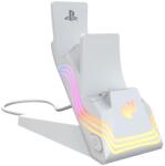 PDP 052-022-WH Afterglow Wave PlayStation 5 DualSense RGB stație de încărcare controler alb (052-022-WH)