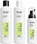 Nioxin System 2 Professzionális törésgátló készlet fejlett ritkítással érintett természetes hajra: sampon, 300ml + balzsam, 300ml + kezelés, 100ml