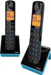 Alcatel S280 Duo Blue, telefon fara fir Duo, sistem hands-free, agenda telefonica cu 50 de nume si numere, functie de blocare a apelurilor nedorite