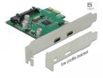 Delock PCI Express x1 card - 2 x externă SuperSpeed USB (USB 3.2 Gen 1) USB Type-C sleeve