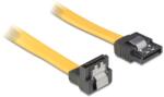 Delock SATA galben, conector în jos / drept (cu placă metalică), cablu de conectare de 10 cm