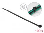 Delock Kábelkötöző ellenáll a hideg hőmérsékletnek hossza 200 x szélessége 4, 8 mm, 100 db. Fekete