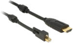 Delock Kábel mini Displayport 1.2-dugós csatlakozó csavarral HDMI-csatlakozódugó 4K aktív fekete5m
