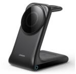 JOYROOM asztali töltőállvány 3in1 (15W, wireless, gyorstöltő, MagSafe, Airpods, Apple Watch töltő) FEKETE JR-W15 (JR-W15)