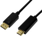 LogiLink DisplayPort kábel, DP/M-HDMI-A/M, 4K/30 Hz, fekete, 3 m