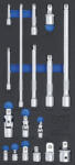 BGS Set prelungitoare, adaptoare şi articulaţii cardanice, 17 piese, BGS 4144 (B-4144)