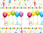  Műanyag asztalterítő - Happy Birthday - Konfettik