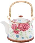 Clayre & Eef Ceainic cu infuzor ceramica cu decor floral roz 18 cm x 14 cm x 12 h / 0.7 L (6CETE0020)