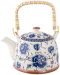 Clayre & Eef Ceainic cu infuzor ceramica alba albastra 18 cm x 14 cm x 12 h / 0.7 L (6CETE0008)