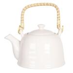 Clayre & Eef Ceainic din portelan alb 18 cm x 14 cm x 12 h , 0.8 L (6CETE0088L)