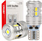 AMiO Set 2 Becuri LED STANDARD T10 W5W 6SMD 3020 + 1SMD 3030 Alb, 12 24V (03718)