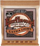 Ernie Ball EARTHWOOD PHOSPHOR BRONZE EXTRA LIGHT 10-50 3 Pack