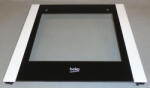 Beko Üveglap, ajtó, külső, fehér, (eredeti) BEKO tűzhely 497x461 mm (410300273)