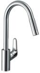 Hansgrohe Focus M41 Álló, Egykaros Konyhai Csaptelep 240, Kihúzható Zuhanyfejjel, 2jet, Króm