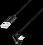 LogiLink USB 2.0 Type-C kábel, C/M 180 fok - USB-A/M, alu, fekete, 1 m