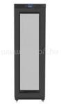 Lanberg 19" szabadon álló rack szekrény 47U/800X1000 perforált ajtó, lapraszerelt, LCD kijelző V2 (fekete) (FF01-8047-23BL) (FF01-8047-23BL)