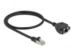 Delock 86999 50cm Cat6A S/FTP RJ45 apa - rögzíthető RJ45 anya hosszabbító kábel (86999)