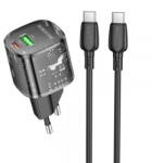 BOROFONE Incarcator Retea Cu Cablu USB-C Borofone BN17 Sunlight, 20W, 3A, 1 x USB-A - 1 x USB-C, Negru (inc/us/bor/bn/20/3a/1x/1x/ne)